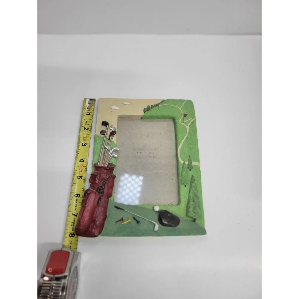 Golf Picture Frame Resin Hand Painted Golf Bag Golf Course‎ Display Decor